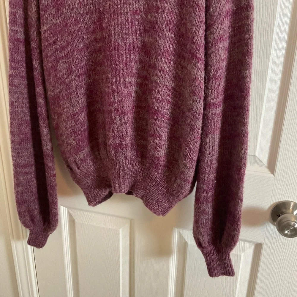 NWT Free People Karina Faux Wrap Sweater Berry Mela Purple XS Oversized
